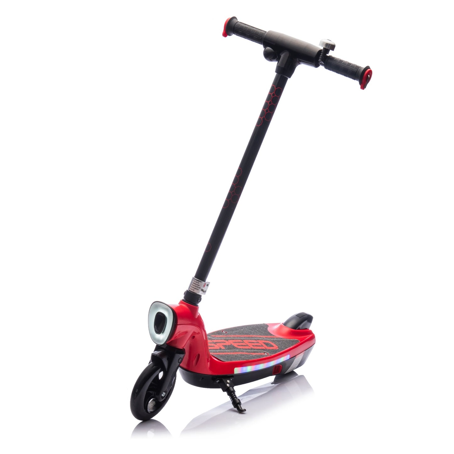 Electric Scooter for Kid 6-12, BTMWAY Sport Scooters with Colorful LED Lights and 6.84 MPH Speed, Lightweight Electric Scooter with Kickstand, Scooter Bell,  Rear Brake, Wider Pedal, Non-Slip Handle