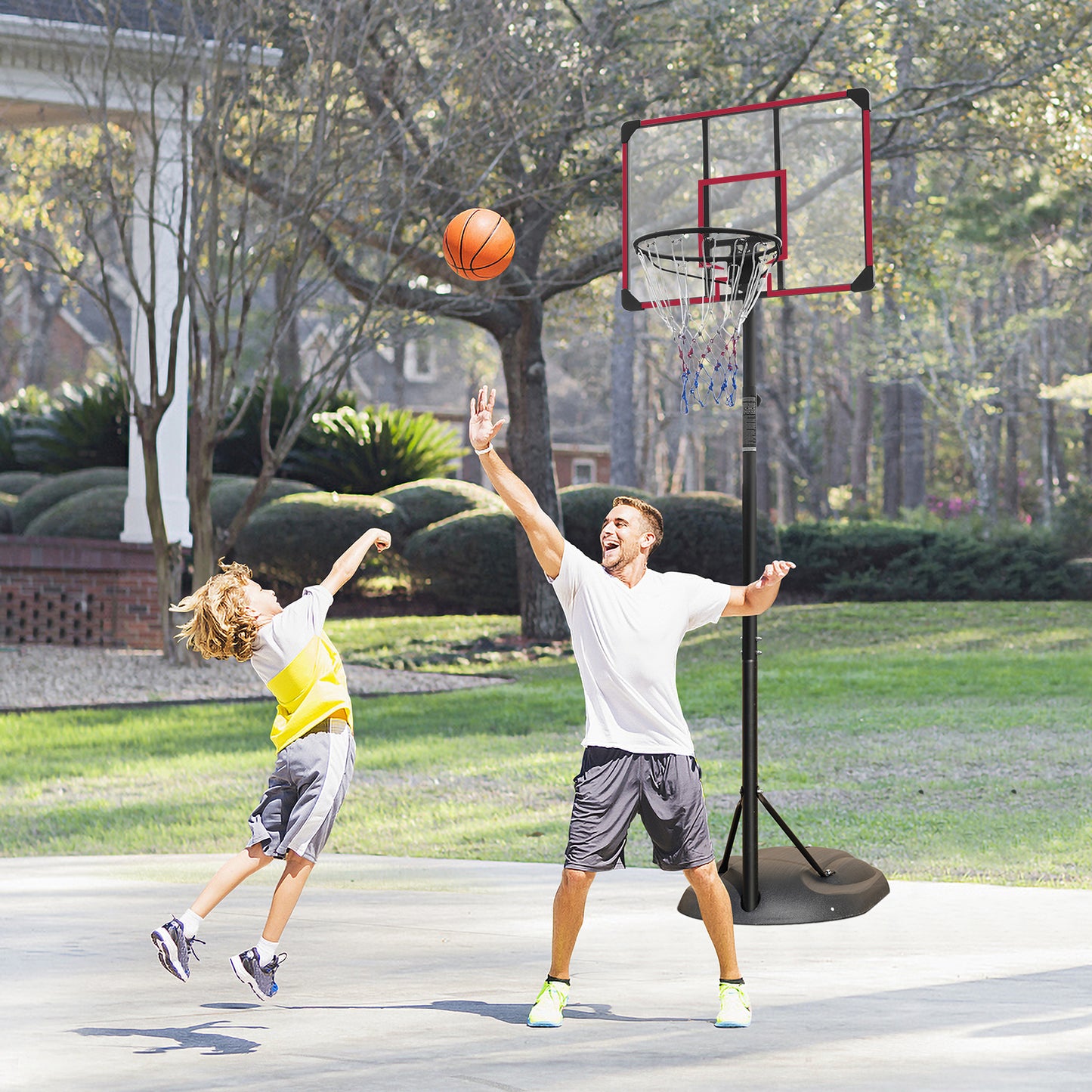 7.5FT-9.2FT Portable Basketball Hoop for Outdoor/Indoor, SHINPT Lifetime Basketball Hoop with 32 Inch Backboard, Indoor&Outdoor Basketball Hoop for Kids, Basketball Goal Outdoor with Wheels