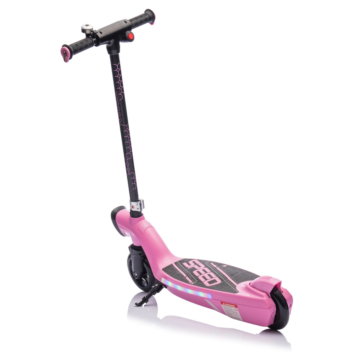 Electric Scooter for Kid 6-12, BTMWAY Sport Scooters with Colorful LED Lights and 6.84 MPH Speed, Lightweight Electric Scooter with Kickstand, Scooter Bell,  Rear Brake, Wider Pedal, Non-Slip Handle