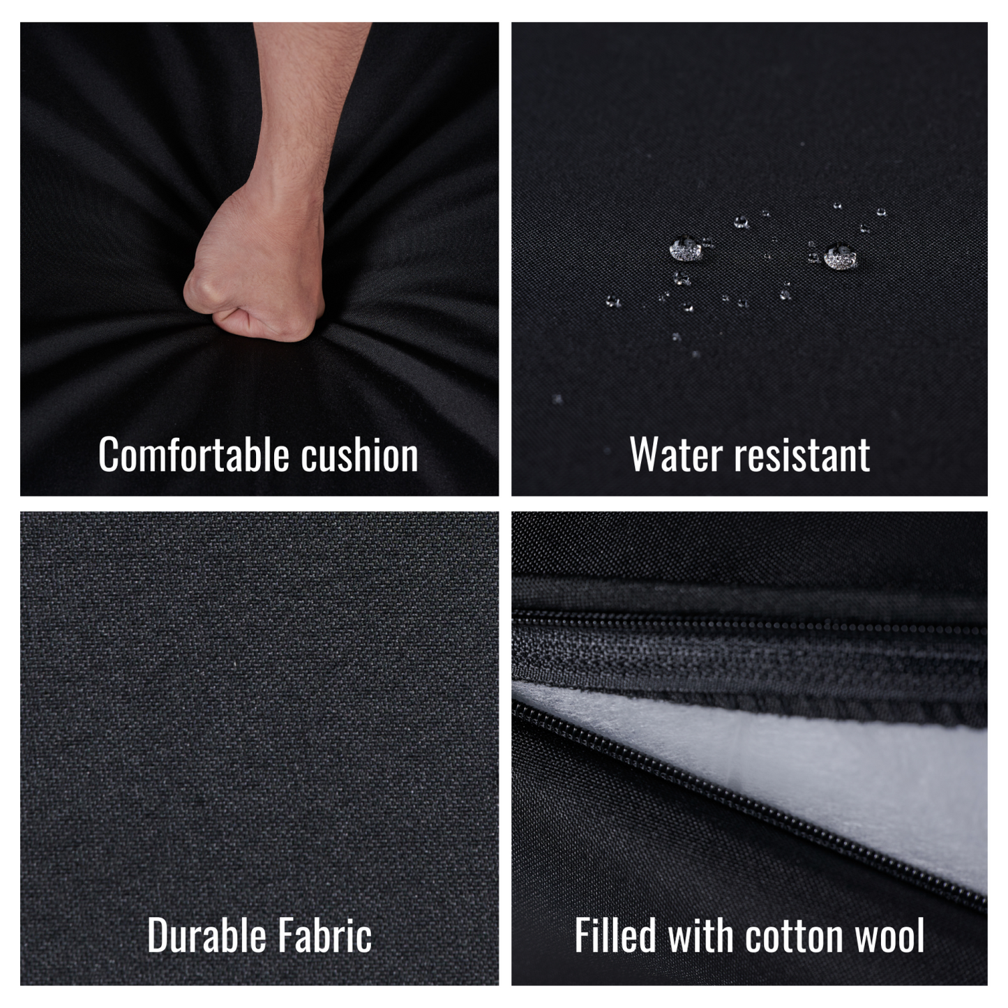 4 Piece Outdoor Patio Furniture Set, SHINPT All-Weather Rattan Wicker Furniture Set with Wood Table and Washable Cushions, Porch Furniture Sectional Loveseat for Balcony Garden Backyard Poolside