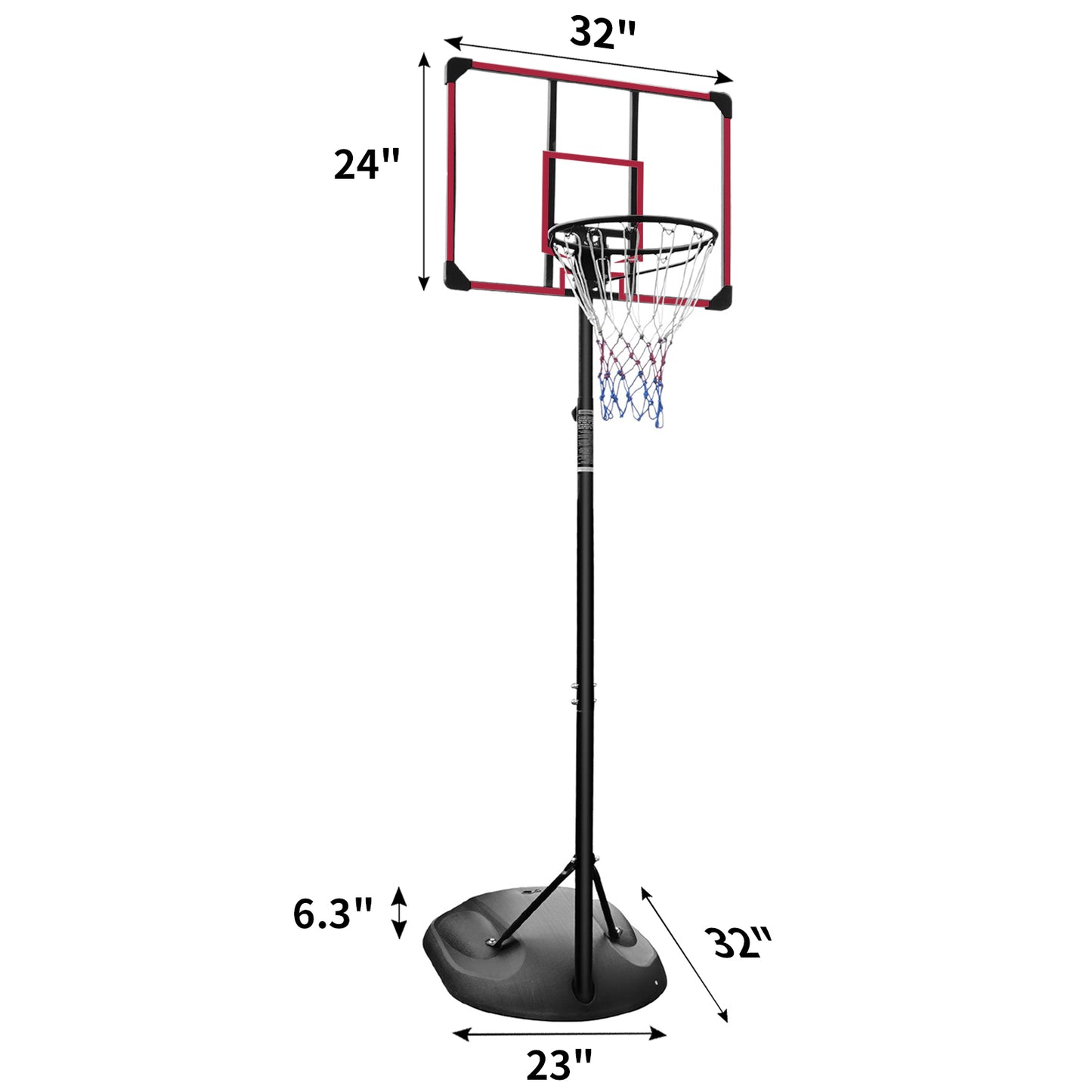 7.5FT-9.2FT Portable Basketball Hoop for Outdoor/Indoor, SHINPT Lifetime Basketball Hoop with 32 Inch Backboard, Indoor&Outdoor Basketball Hoop for Kids, Basketball Goal Outdoor with Wheels