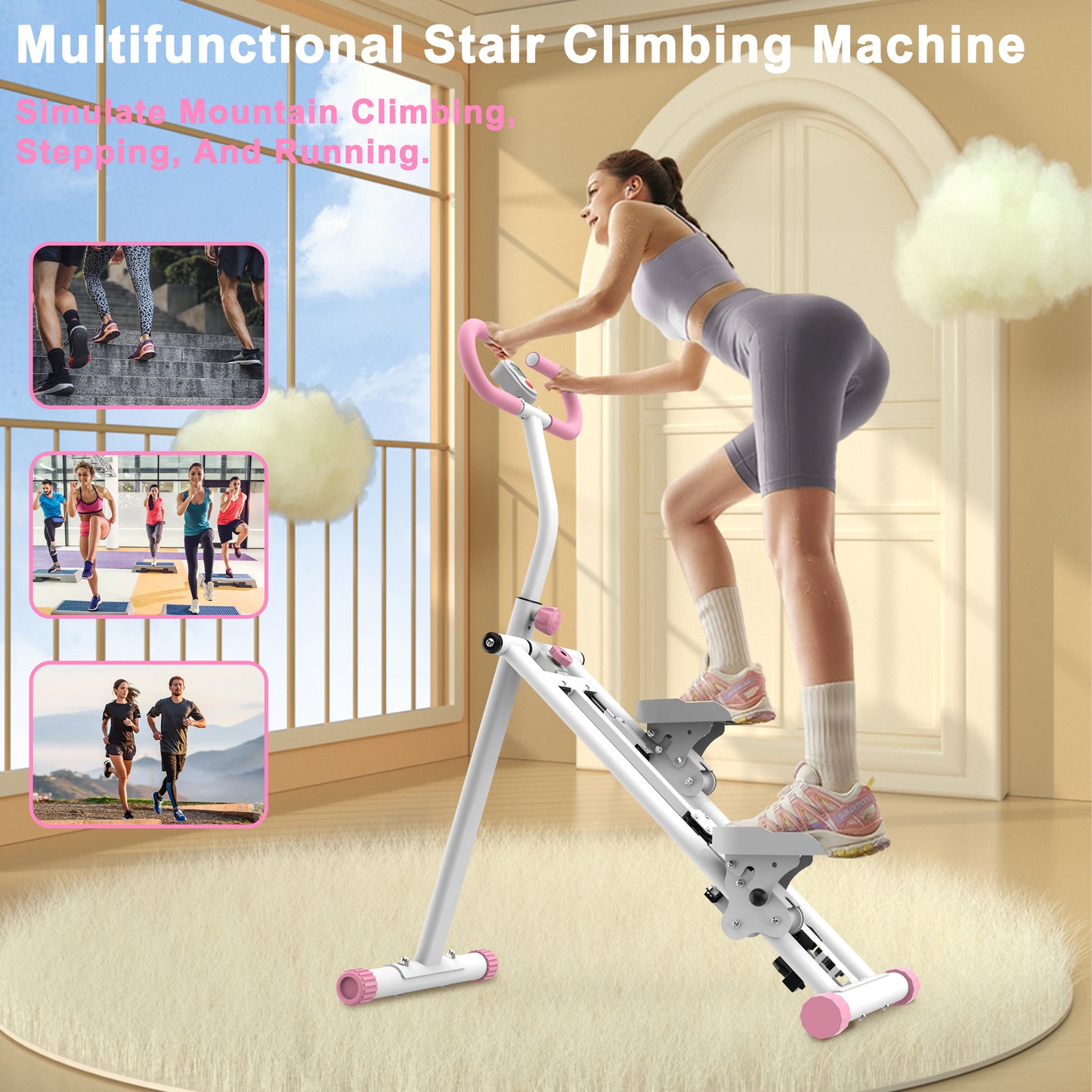 Stair Stepper with Resistance, SHINPT Workout Stepper for Home with Adjustable Handlebar, Stair Stepper Machine for Full-Body Exercise, Home Vertical Climber Workout Machine, Fitness Equipment