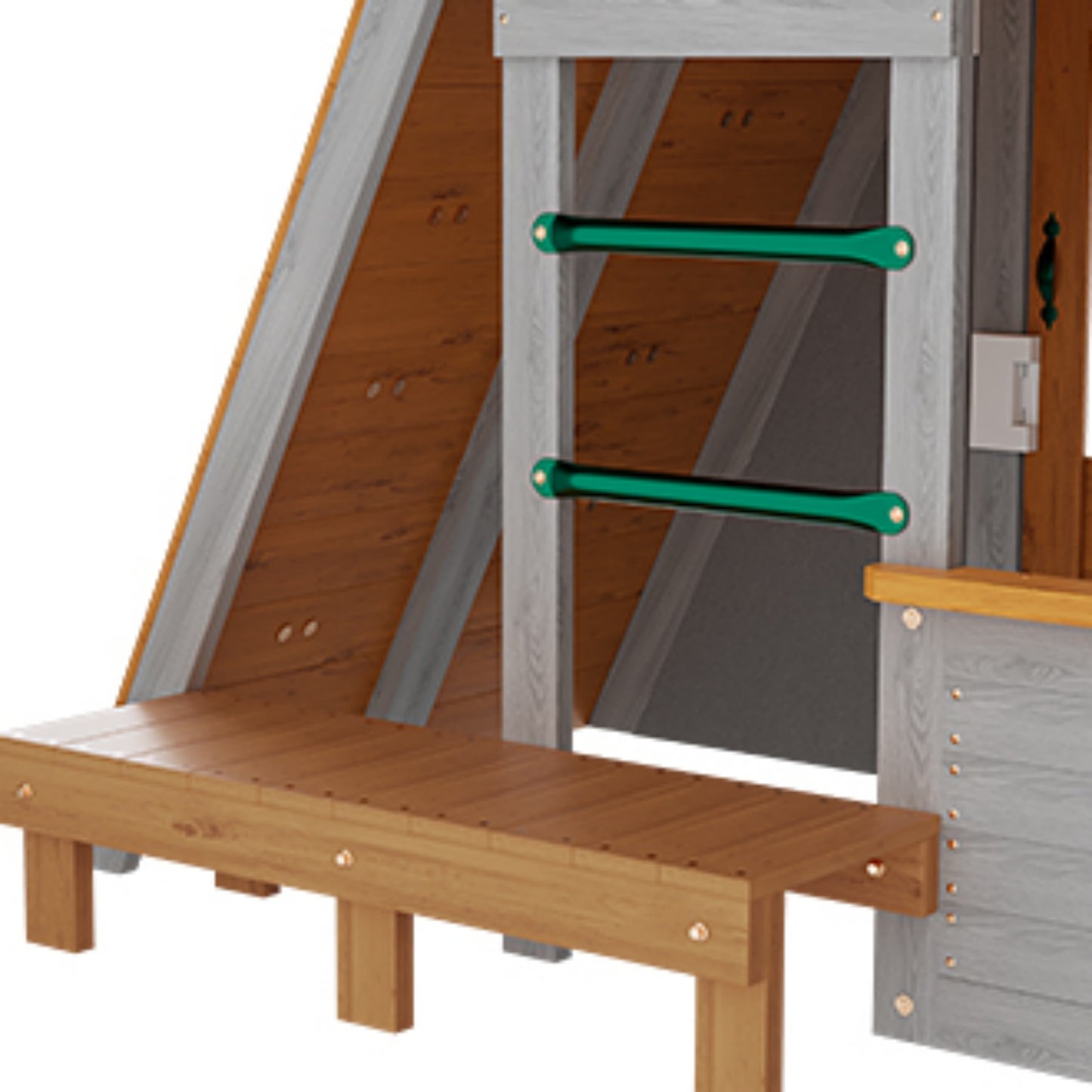 Kids Outdoor Play Equipment, Wooden Playground Sets for Backyards with Lookout Post, Telescope, Seats, Door, Ladder and Climb Ramp, Toddler Outdoor Playset for Kids Ages 3-8 Children, Easy Set Up