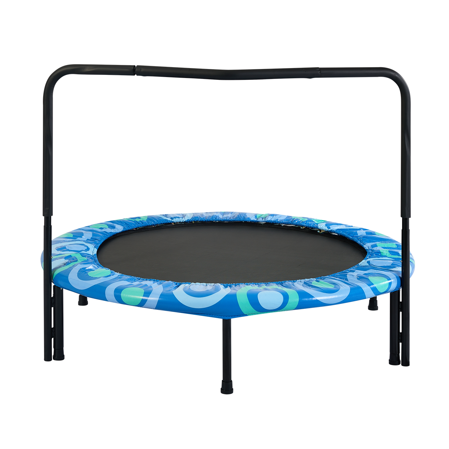 48" Mini Trampoline for Kids Ages 3-7, Foldable Kids Trampoline with Foam Handle for Indoor & Outdoor, SHINPT Trampoline for Boys&Girls, Blue Rebounder Exercise Trampoline for Backyard, Patio