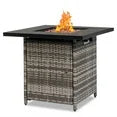 BTMWAY 28 inch Fire Table，50000 BTU Propane Fire Pit Table with Volcanic Stone, Flame-Out Protection,Perfect for Patio, Backyard