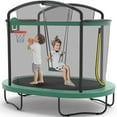 SHINPT 4x6FT Toddler Trampoline for Kids, Kids Indoor Trampoline with 771LBS Load-Bearing Capacity, Mini Trampoline Indoor & Outdoor, Small Trampoline with 4 Accessories & Adjustable Gymnastics Bar