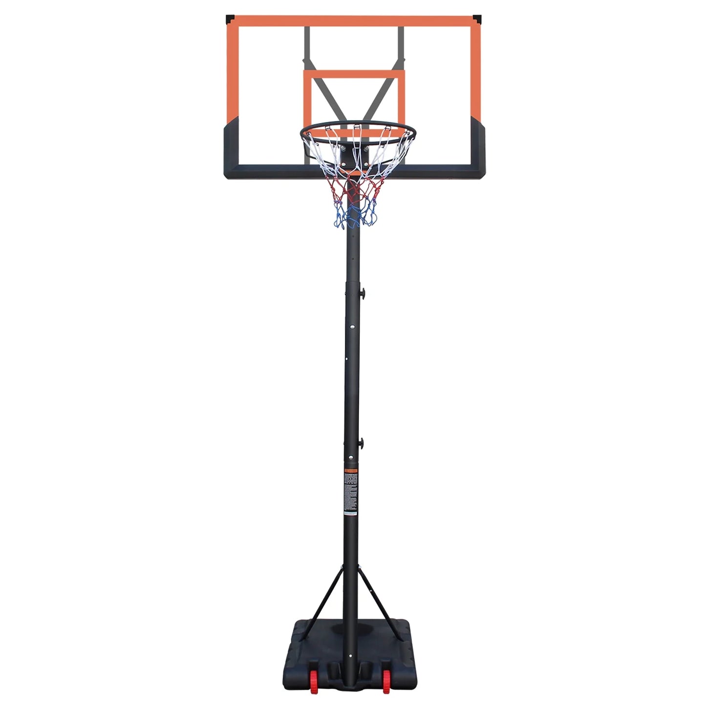 SHINPT 5.73-10ft Height Adjustable Basketball Hoop Outdoor/Indoor, Portable Basketball Hoop with Wheels for Kids Youth and Adults, 44 inch Orange Backboard for Backyard, Larger Base