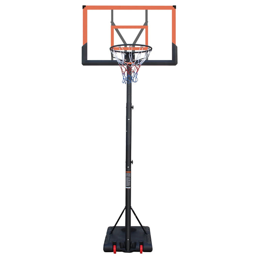 SHINPT 5.73-10ft Height Adjustable Basketball Hoop Outdoor/Indoor, Portable Basketball Hoop with Wheels for Kids Youth and Adults, 44 inch Orange Backboard for Backyard, Larger Base