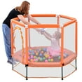 BTMWAY Kids Trampoline Indoor & Outdoor, Mini Trampoline for Kids, Small Trampoline with Ocean Balls, Toddler Trampoline with 30 Heavy-Duty Springs, Baby Trampoline with U-Typed and 2-Way Zipper