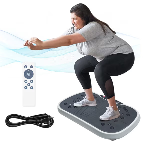 SHINPT Vibration Plate Exercise Machine, Workout Equipment with Resistance Band, Vibration Plate for Lymphatic Drainage, Vibrating Plate Exercise Machine for Weight Loss, Cardio Equipment