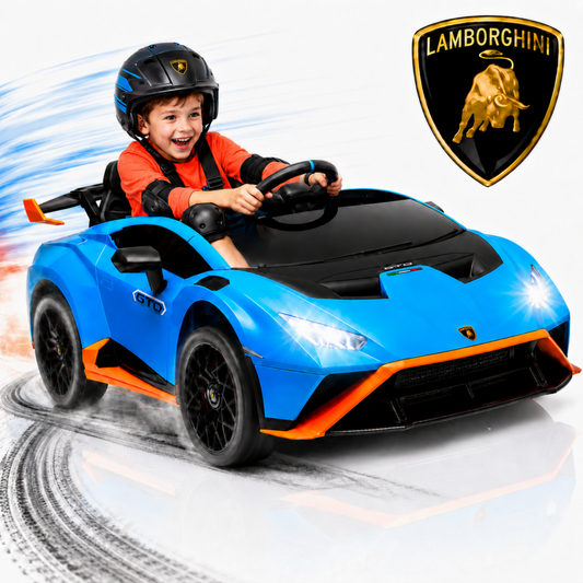 24V Ride on Toys for Big Kids, Licensed Lamborghini 2 Seater Ride on Cars with Remote Control, SHINPT Electric Vehicle Toy Ride On Car with Bluetooth, 360° Spin, LED Lights, 5.59 MPH Max Speed