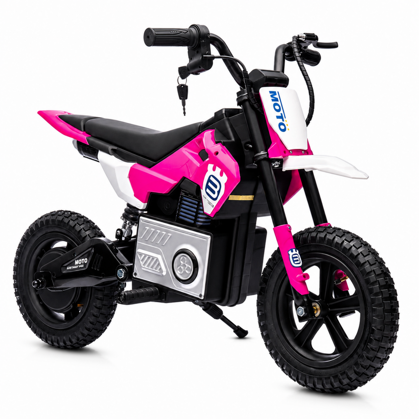 24V Kids Electric Dirt Bike, 200W Ride On Motorcycle, SHINPT Electric Motorcycle for Kids Ages 5-12, Mini Bike with LED Lights & Bluetooth Music, Ride on Toy Gift for Boys and Girls