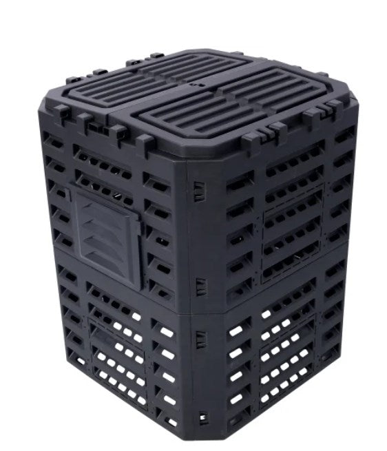 90 Gallon Garden Compost Bin for Garden and Landscaping, Easy Assembling and Lightweight, Outdoor Compost Bin with Snapping Lift Off Lid, Patio Composter Bin Made from Recycled Plastic