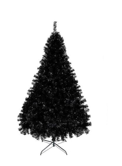 Shinpt 6Ft Premium Holiday Christmas Tree, Easy Assembly, Christmas Pine Tree with Metal Tree Base for Home, Office and Party Decoration, Black