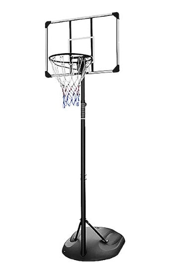 Shinpt Outdoor Portable Basketball Goal System with Steel Frame Backboard and Removable Fillable Base, 7.5ft-9.2ft Portable Basketball Hoop for Indoor and Outdoor, Black