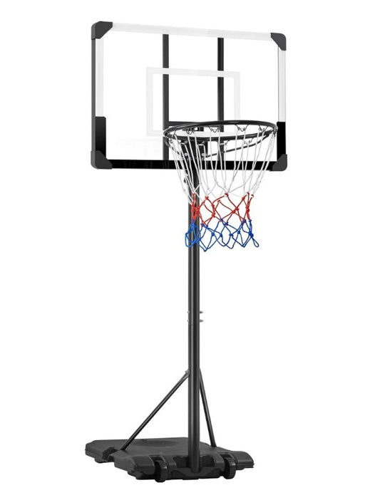 Shinpt 5.6-7ft Adjustable Height Portable Basketball Hoop, 28 Inch Outdoor Portable Basketball Goal System for Kids/Teenagers/Youth in Backyard/Driveway/Indoor, Black
