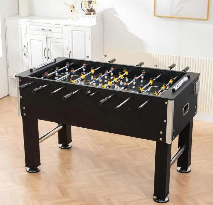 55" Wooden Multi Game Table for football with Competition Quality and Size, Shinpt Soccer Foosball Table with Wood PVC. Foosball Table with 2 Balls for Family, Kids and Adults, Black