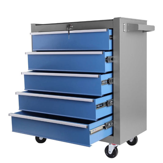 5-Drawer Rolling Tool Cabinet,Tool Chest on Wheels with Keyed Locking System and Drawer Liners,Tool Chest with Link Buckle for Warehouse and Garage