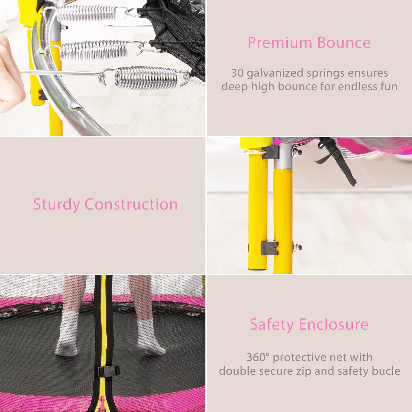 5.5ft Toddler Trampoline with Basketball Hoop, Shinpt Mini Trampoline for Kids, 65" Outdoor Trampoline with Enclosure Net, Round Trampoline for Patio, Backyard, Indoor