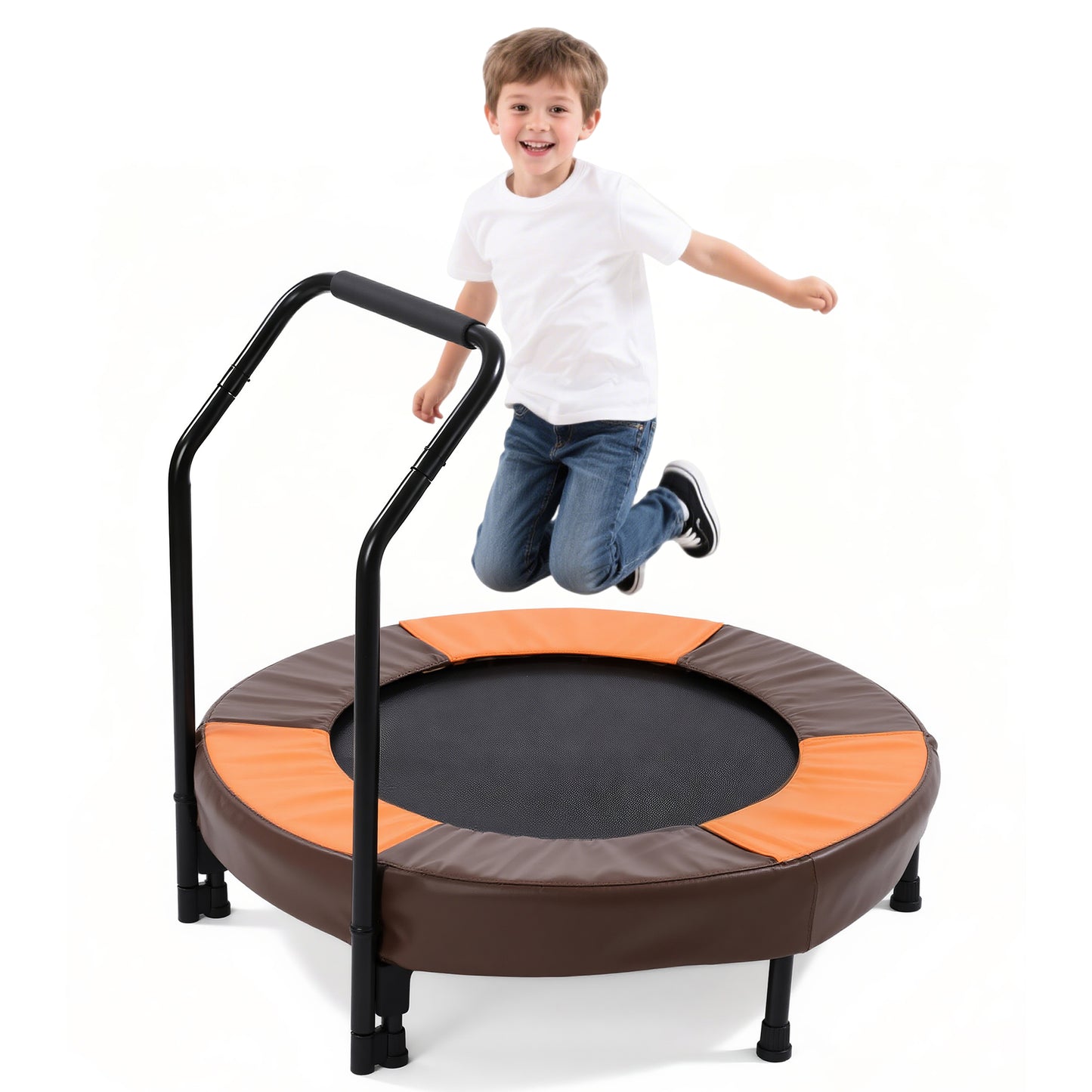 36 inch Mini Trampoline for Toddlers, SHINPT Foldable Trampoline for Kids for Birthday Gift, 36" Toddler Trampoline Indoor/Outdoor with Handle, Small Trampoline for Backyard, Patio, Lawn, Garden