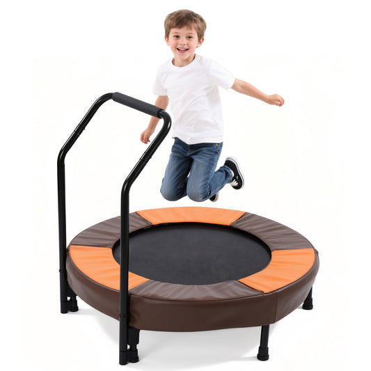 36 inch Mini Trampoline for Toddlers, SHINPT Foldable Trampoline for Kids for Birthday Gift, 36" Toddler Trampoline Indoor/Outdoor with Handle, Small Trampoline for Backyard, Patio, Lawn, Garden