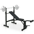 Olympic Weight Bench for Home Gym, Bench Press Set with Squat Rack and Bench, BTMWAY Adjustable Weight Bench, Gym Bench with Soft Leather Cushion, Foldable Workout Bench, Workout Equipment