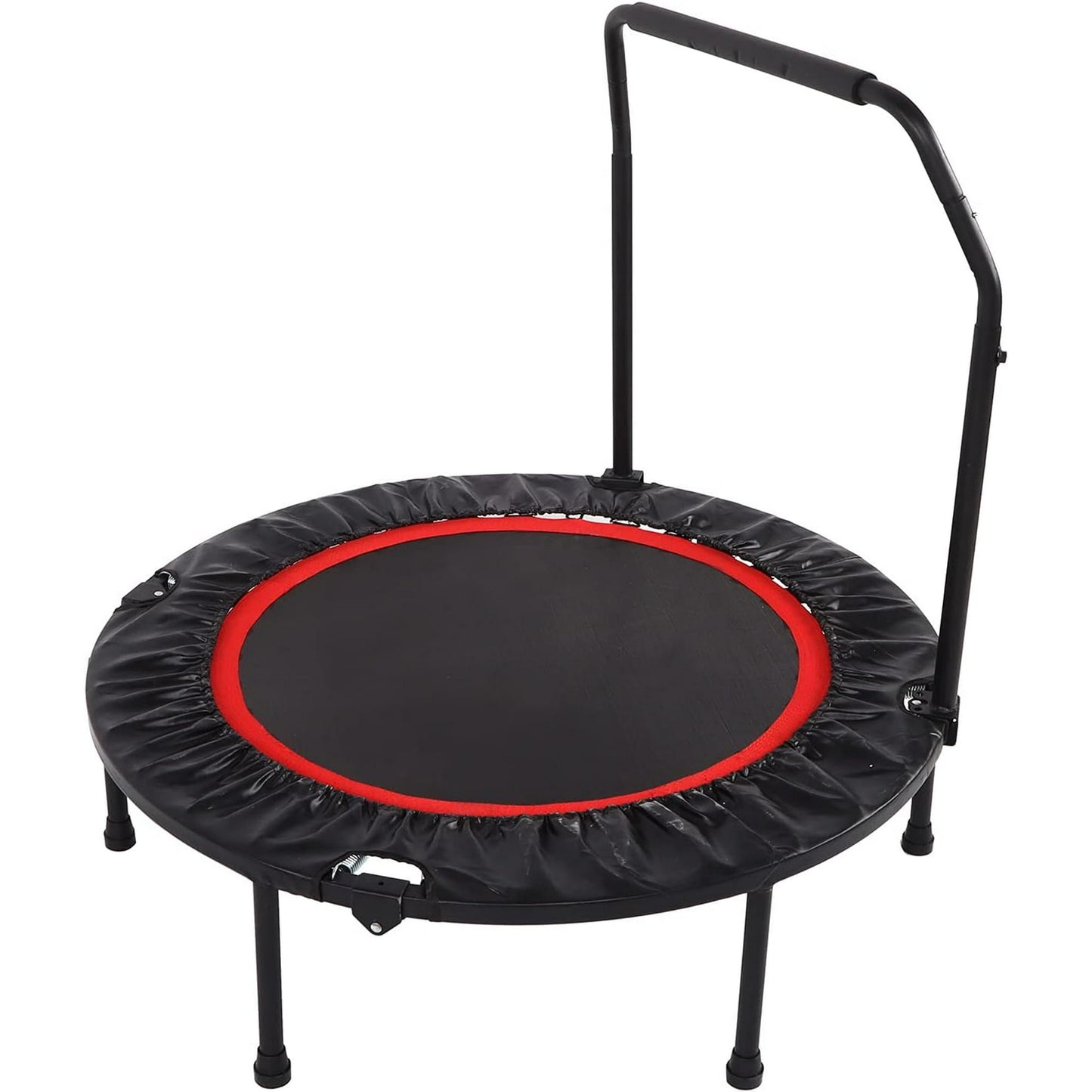 Shinpt 40" Foldable Mini Trampoline Max Load 300lbs, Fitness Rebounder with Adjustable Foam Handle, Exercise Trampoline with Safety Pad Max for Adults for Indoor/Garden Workout.