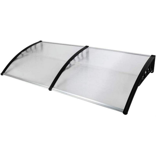 Shinpt Window Awning Door Canopy 40"x80", Outdoor Patio Awning Canopy UV, Rain, Snow and Sunlight, Window Rain Cover with Protection Hollow Sheet, Clear Board and Black Bracket