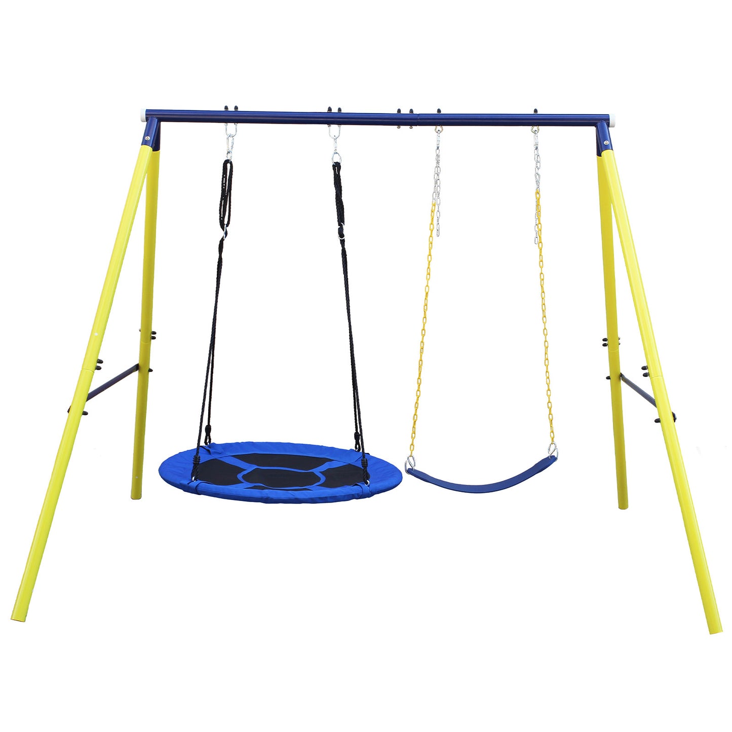 2 in 1 Swing Set for Kids, SHINPT Toddler Swing Set for Backyard, Outdoor Swing Set for Lawn, Playground Outdoor for Backyard, Kids Outdoor Playset, Metal Swing Set for Birthday Gift