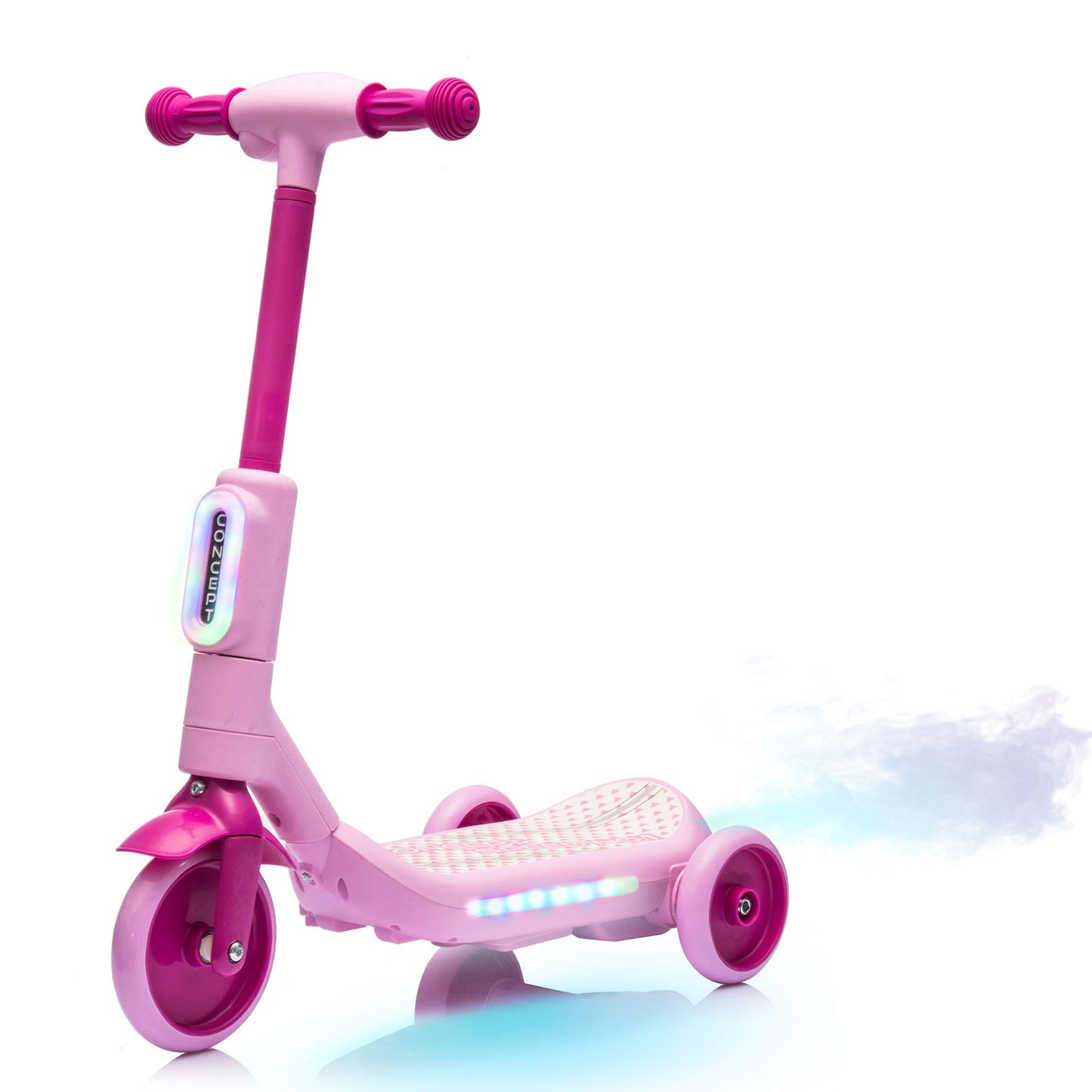 Kids Scooters Age 3-8, SHINPT Toys For 3-8 year old Boys and Girls, Kids Electric Scooter with Tail Color Lights and W/Spray, Toddler Scooter with Wider Pedal, Independent Light Switch With Music