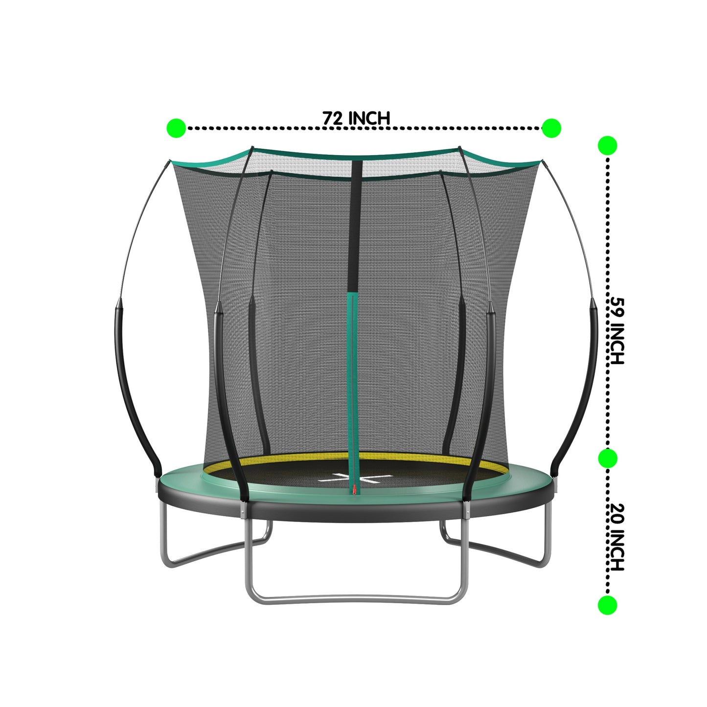 Springfree Toddler Trampoline, SHINPT Outdoor Trampolinewith No-gap Design, Trampoline for Kids with 6 W-shape Legs, Recreational Trampoline with Net, Kids Indoor Bounce House for Best Gift