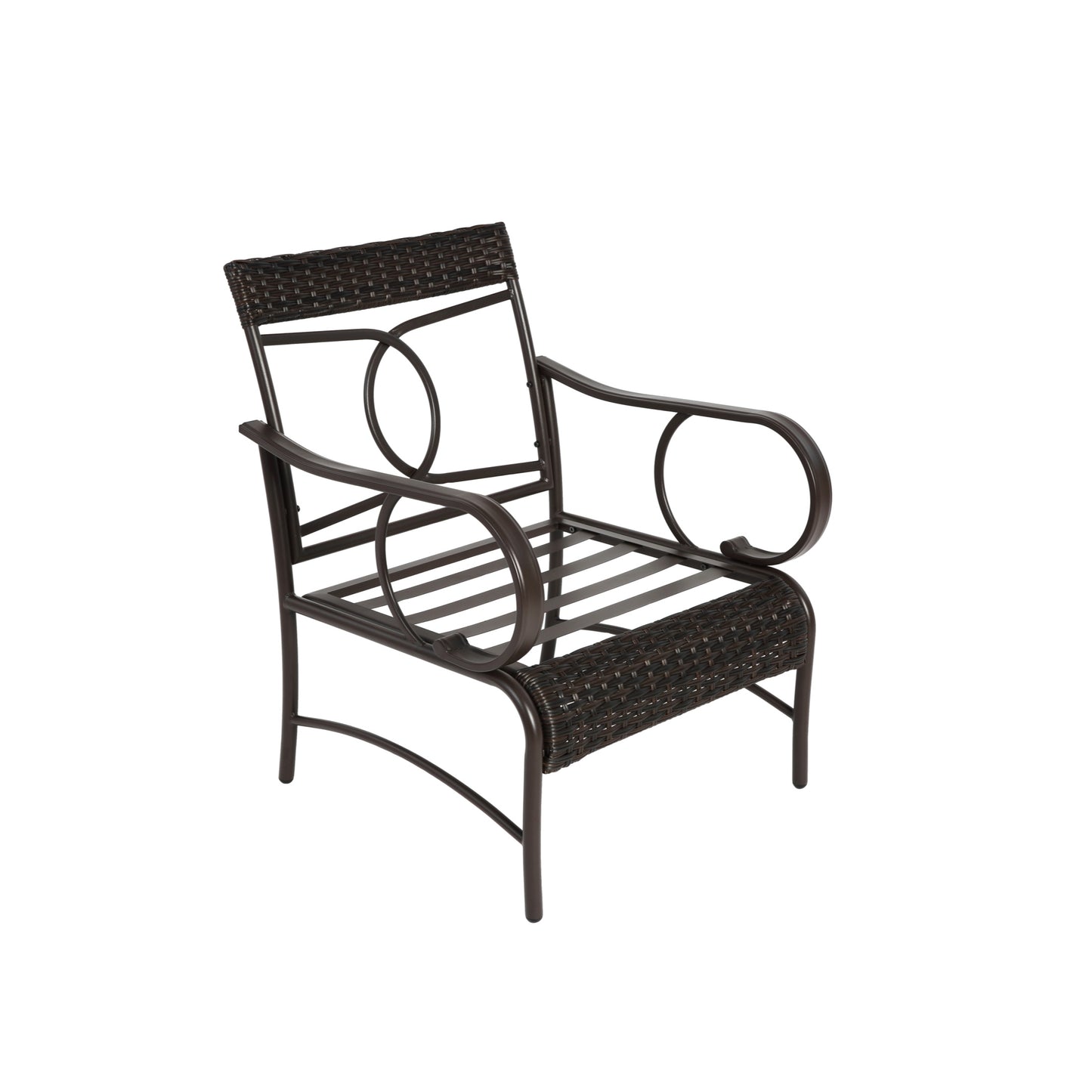 Outdoor Balcony Furniture Set, SHINPT Patio Table and Chairs Set, 3 Pieces Porch Furniture Set, Modern Rattan Chair Conversation Set with Coffee Table, Outdoor Furniture for Backyard, Lawn, Garden