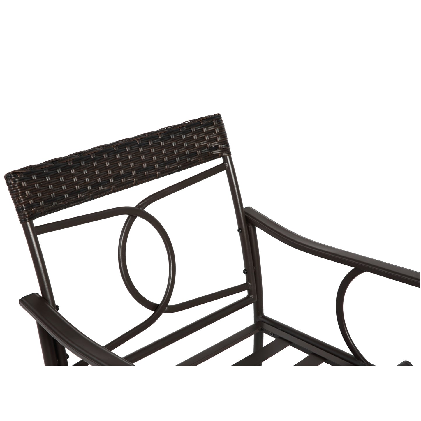 Outdoor Balcony Furniture Set, SHINPT Patio Table and Chairs Set, 3 Pieces Porch Furniture Set, Modern Rattan Chair Conversation Set with Coffee Table, Outdoor Furniture for Backyard, Lawn, Garden