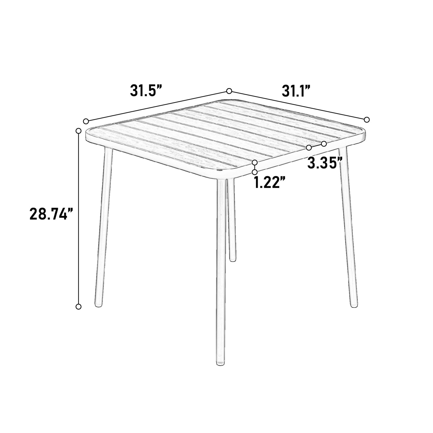 Patio Table and Chairs Set, SHINPT Outdoor Dining Table and Chairs, Patio Furniture Set for 4, 5 Piece Plastic Chair and Steel Table Furniture Set, Outdoor Dining Set for Backyard, Garden, Lawn