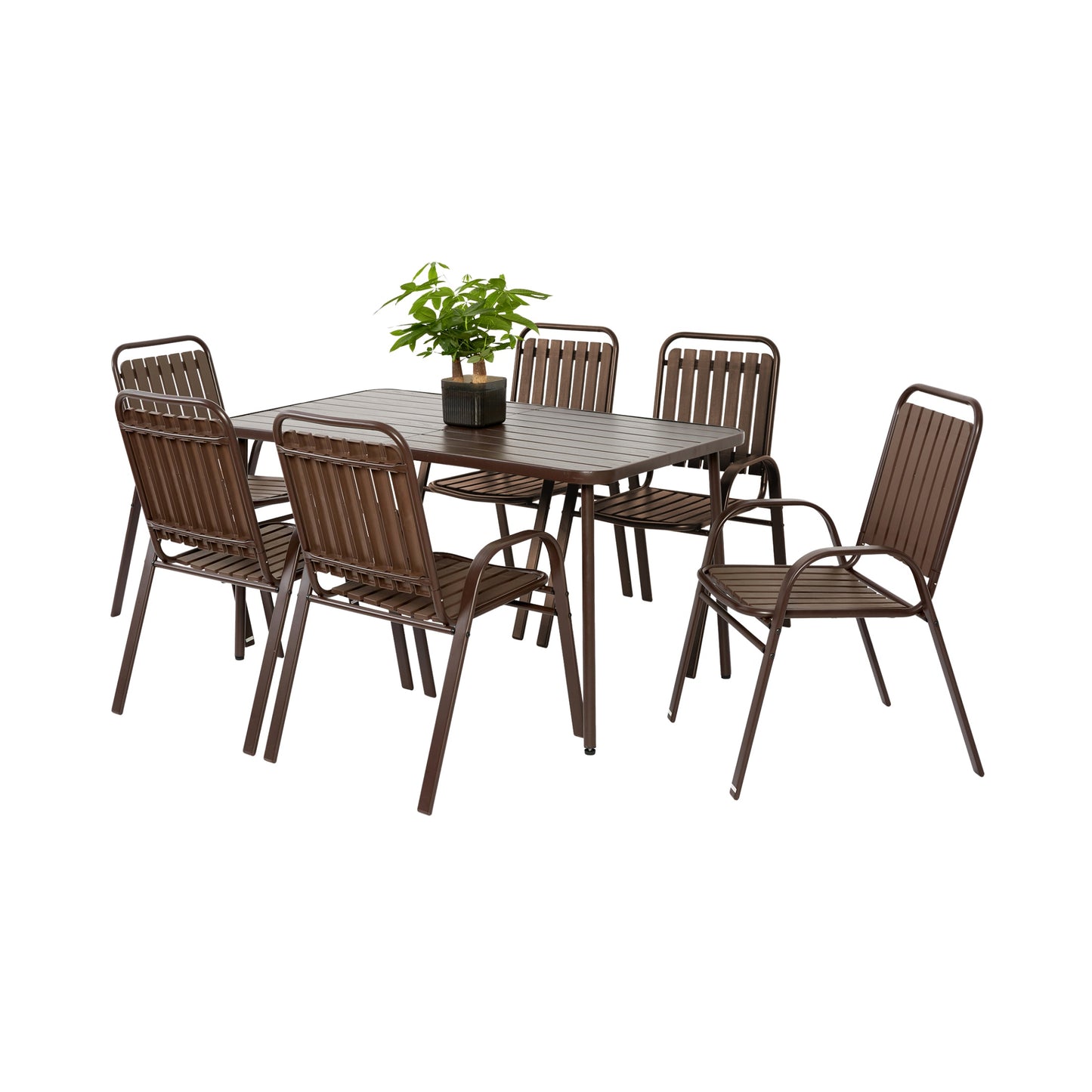 Patio Table and Chairs Set, SHINPT Outdoor Dining Table and Chairs, Patio Furniture Set for 4, 5 Piece Plastic Chair and Steel Table Furniture Set, Outdoor Dining Set for Backyard, Garden, Lawn