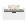 Kids Toy Chest for Boys and Girls, SHINPT Kids Toy Storage, Wooden Toy Box Storage with Lid, White Toy Box with Safety Hinges, Toy Chest Bench for Bedroom, Stylish Storage Organizer for Toys