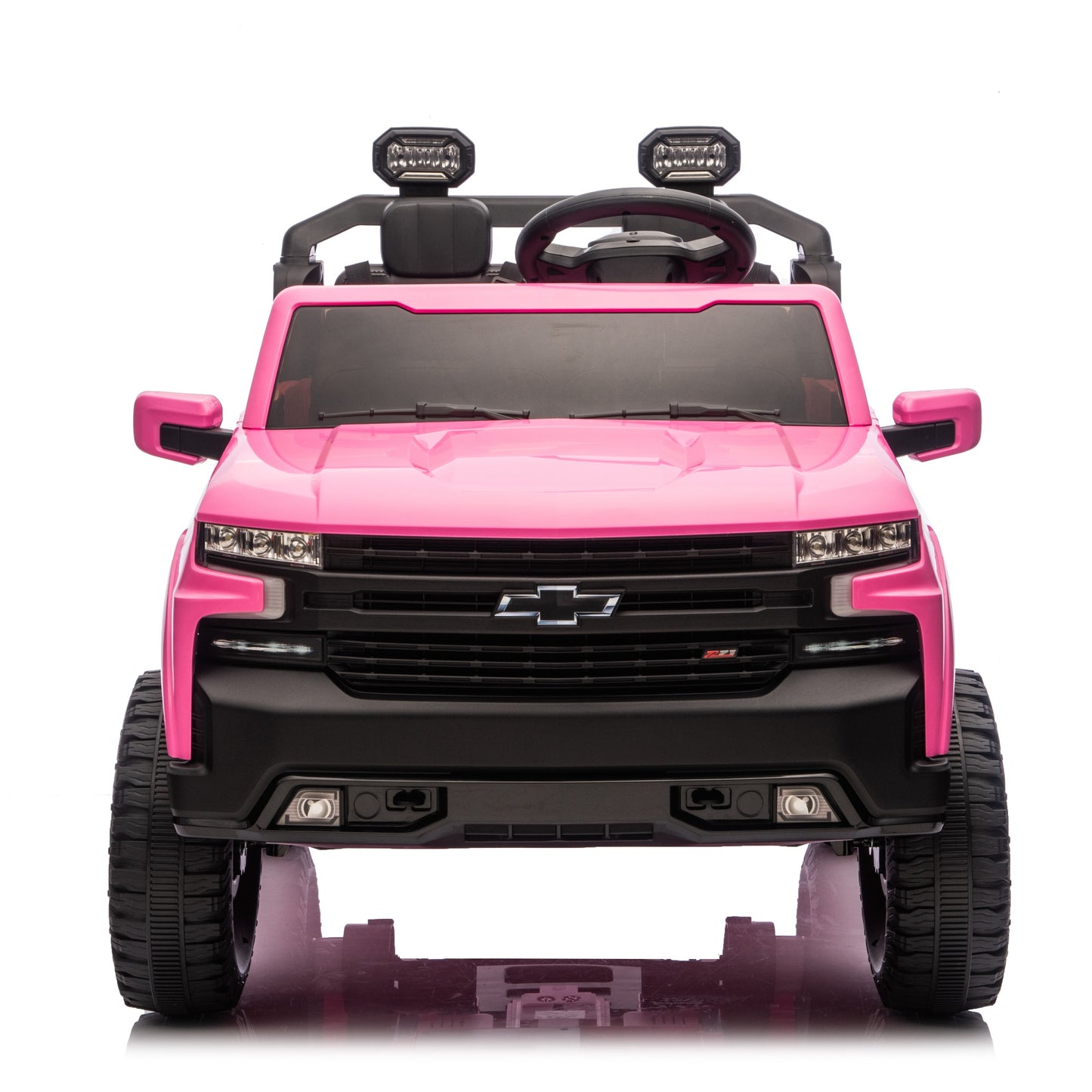24V Ride on Car, Chevrolet Silverado Licensed, SHINPT 2 Seater Electric Truck for Kids, Remote Control, 3-Speed, Safety Belt, Bluetooth Music, LED Headlights, Battery Power, Ages 3+, 46.30lbs, Pink
