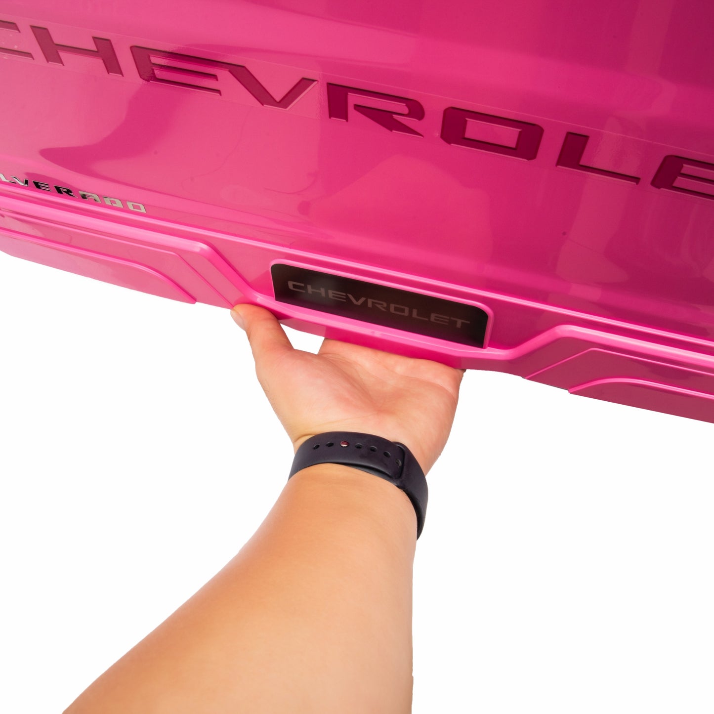 24V Ride on Car, Chevrolet Silverado Licensed, SHINPT 2 Seater Electric Truck for Kids, Remote Control, 3-Speed, Safety Belt, Bluetooth Music, LED Headlights, Battery Power, Ages 3+, 46.30lbs, Pink