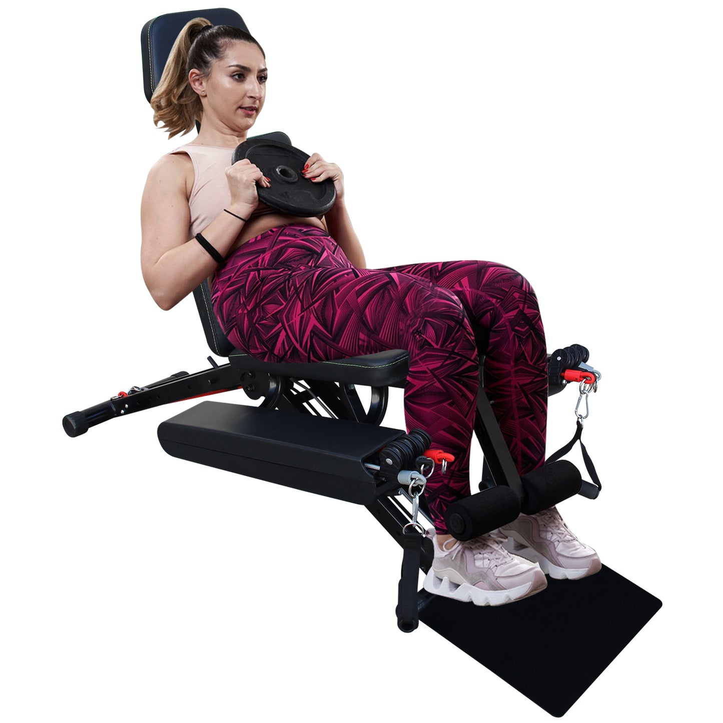 SHINPT Fitness Chair Multifunction, Adjustable Strength Training Bench for Full Body Workout, Weight Bench with Fast Folding for Home Gym Fitness, Flat, Deadlift Board and Bench Press Bench