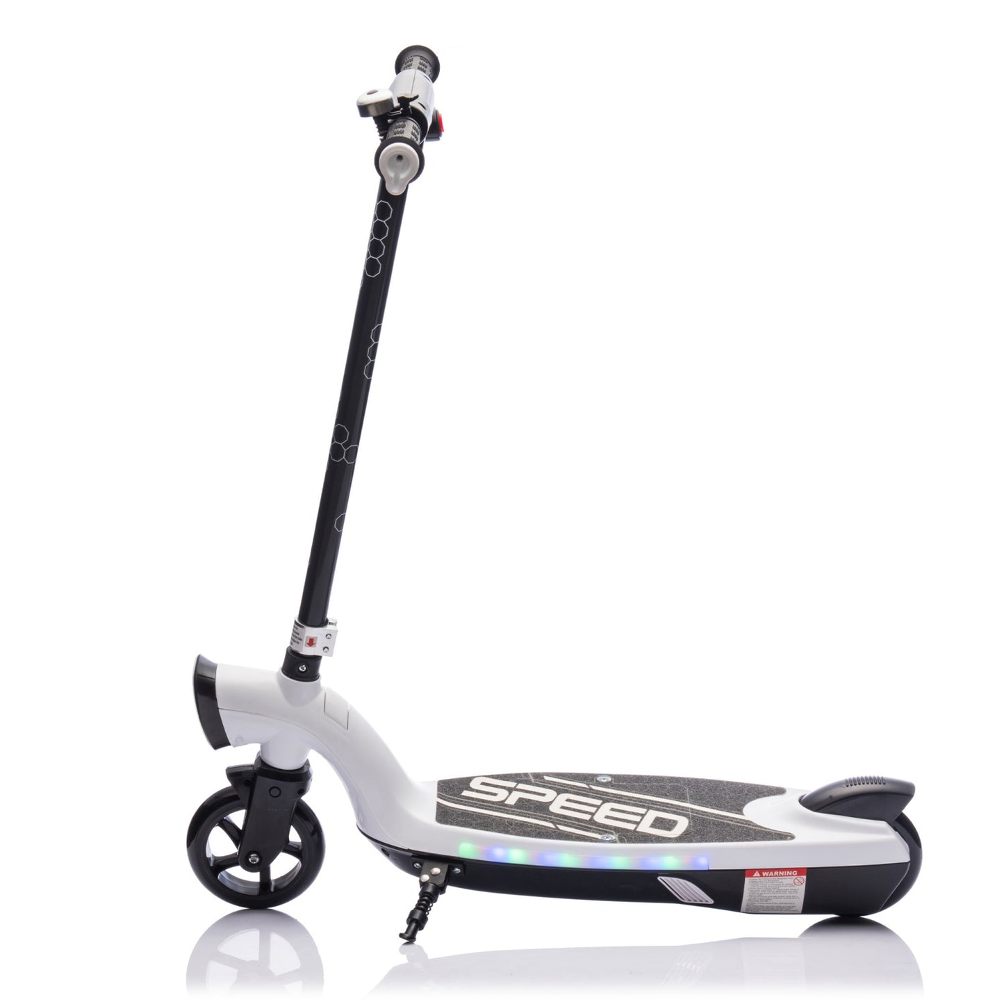 Electric Scooter for Kid 6-12, BTMWAY Sport Scooters with Colorful LED Lights and 6.84 MPH Speed, Lightweight Electric Scooter with Kickstand, Scooter Bell,  Rear Brake, Wider Pedal, Non-Slip Handle