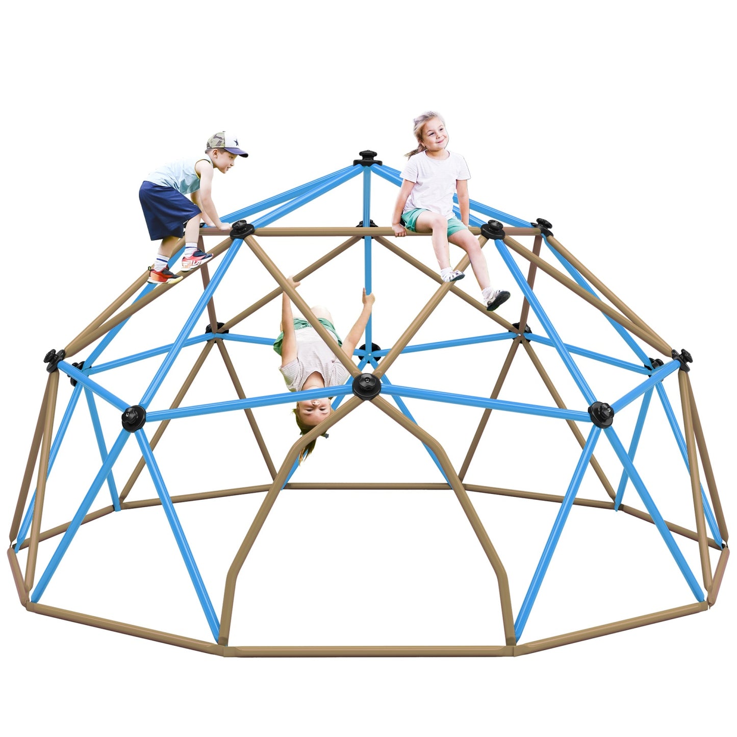 Climbing Dome for Kids Age 3-8, 13 ft Outdoor Jungle Gym with Rust & UV Resistant Steel, Geometric Playground Dome Climber Monkey Bars Climbing Tower for Backyard, Supporting 1000 LBS, Easy Assembly