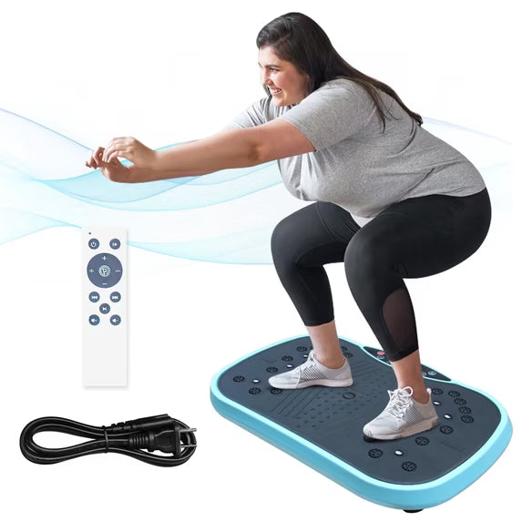 SHINPT Vibration Plate Exercise Machine, Workout Equipment with Resistance Band, Vibration Plate for Lymphatic Drainage, Vibrating Plate Exercise Machine for Weight Loss, Cardio Equipment