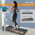 BTMWAY Walking Pad Treadmill with 8% Incline, Under Desk Treadmill with LCD Display, Portable Treadmill with Remote Control, Small Treadmill with 2.0 HP Peak Power, Running Treadmill for Small Space