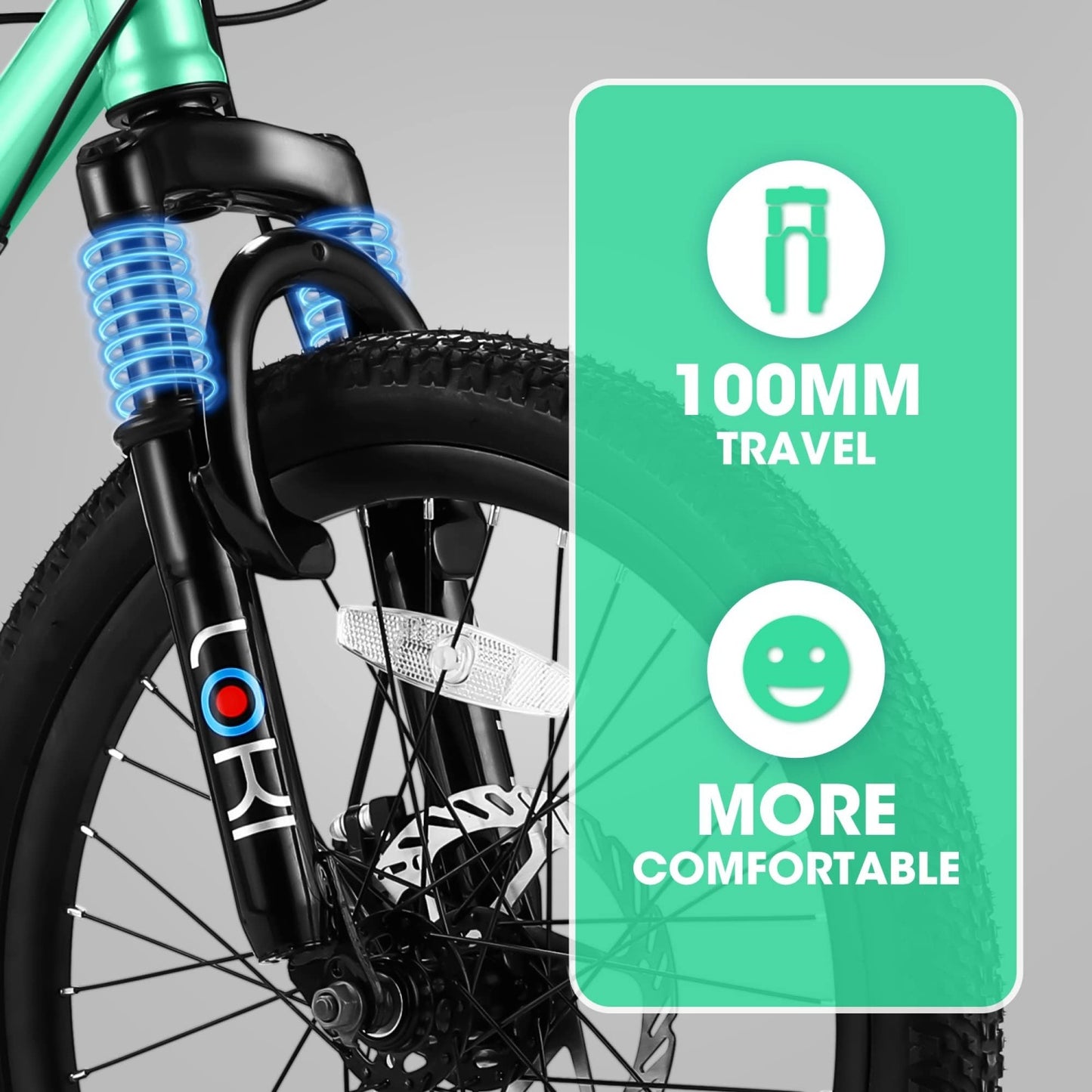 20"Kids Mountain Bike for Ages 8-12, SHINPT BMX Style Kids' Bicycles with Adjustable 7Speed, Front Suspension Disc Brake and Rear V-Brake, Teen Bike with High Steel Frame, Gifts for Girls/Boys