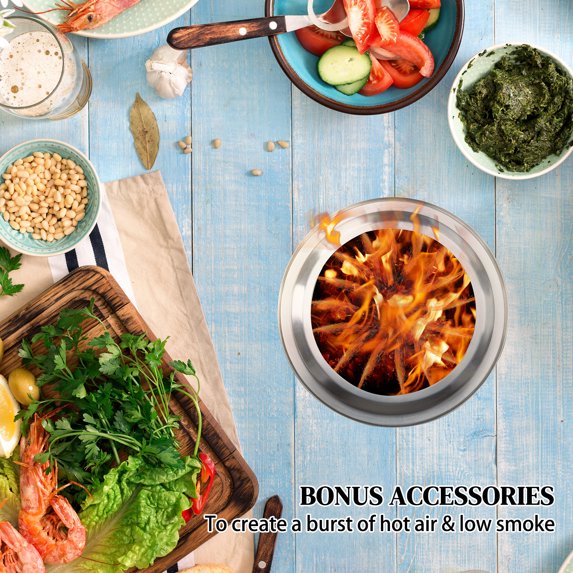 BTMWAY Outdoor Camping Wood Burning Stove, Portable Wood Stove with Alcohol cover and storage bag for Camping, Tent Heating, Hunting, Outdoor Cooking,Blue