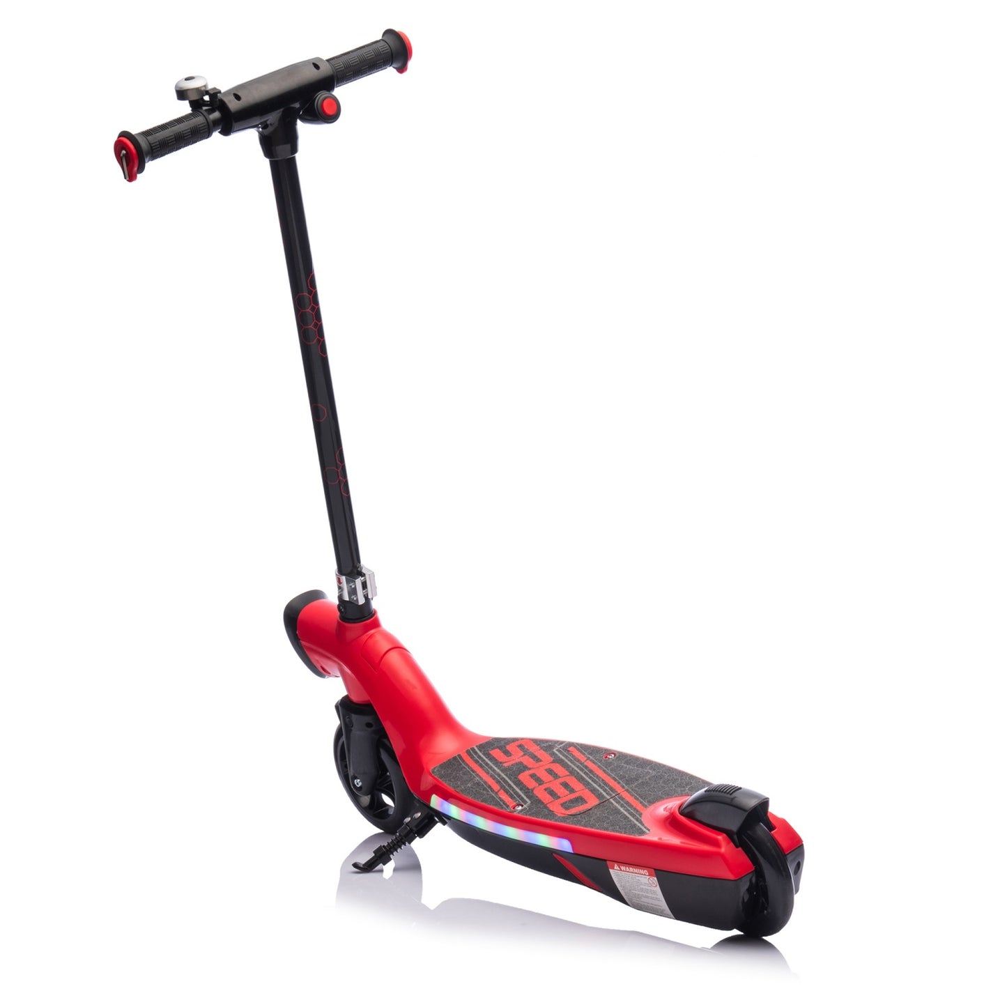 Electric Scooter for Kid 6-12, BTMWAY Sport Scooters with Colorful LED Lights and 6.84 MPH Speed, Lightweight Electric Scooter with Kickstand, Scooter Bell,  Rear Brake, Wider Pedal, Non-Slip Handle