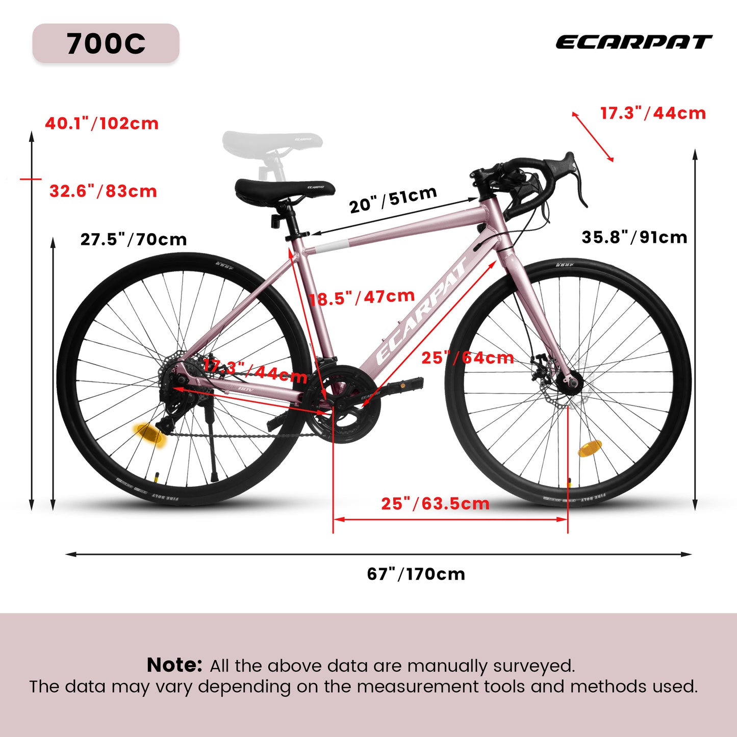 700C Road Bike, Light Weight Aluminum Frame, 16-Speed Outdoor Bike Disc Brakes, Racing Bike for Men and Women, Ideal for High-Intensity Riding