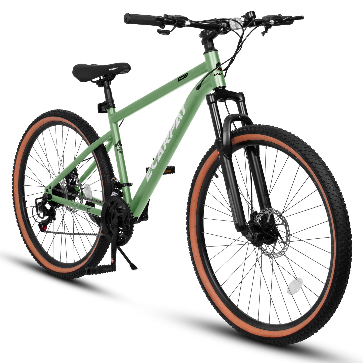 27.5 Inch Mountain Bike for Adults and Teenager, Fits Riders 5'3”-5'9”, 21-Speed/High-Carbon Steel/Green, Ideal for Commuting and Outdoor Exploration