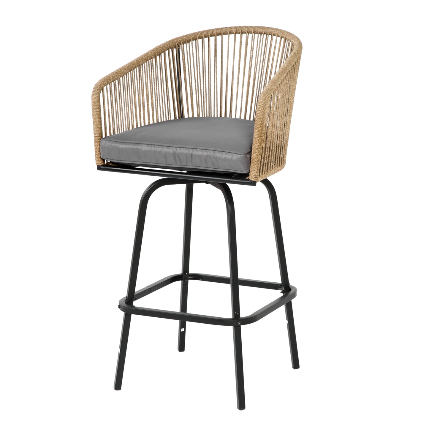 3 Pieces Outdoor High Top Table and Chairs, SHINPT Patio Bar Set of 3, Bistro Set Outdoor with 2 Swivel Bar Chairs and 1 Round Bar Table, Outdoor Bar Set for Backyard, Garden, Balcony, Pool, Yard