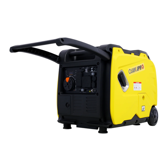 Generator for Home Use, 4500-Watt Portable Generator with Foldable Handle and Wheels, SHINPT Super Quiet Inverter Generator, Power Stations, Yellow